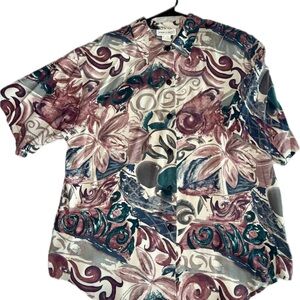 Vintage Abstract Floral Women’s Shirt